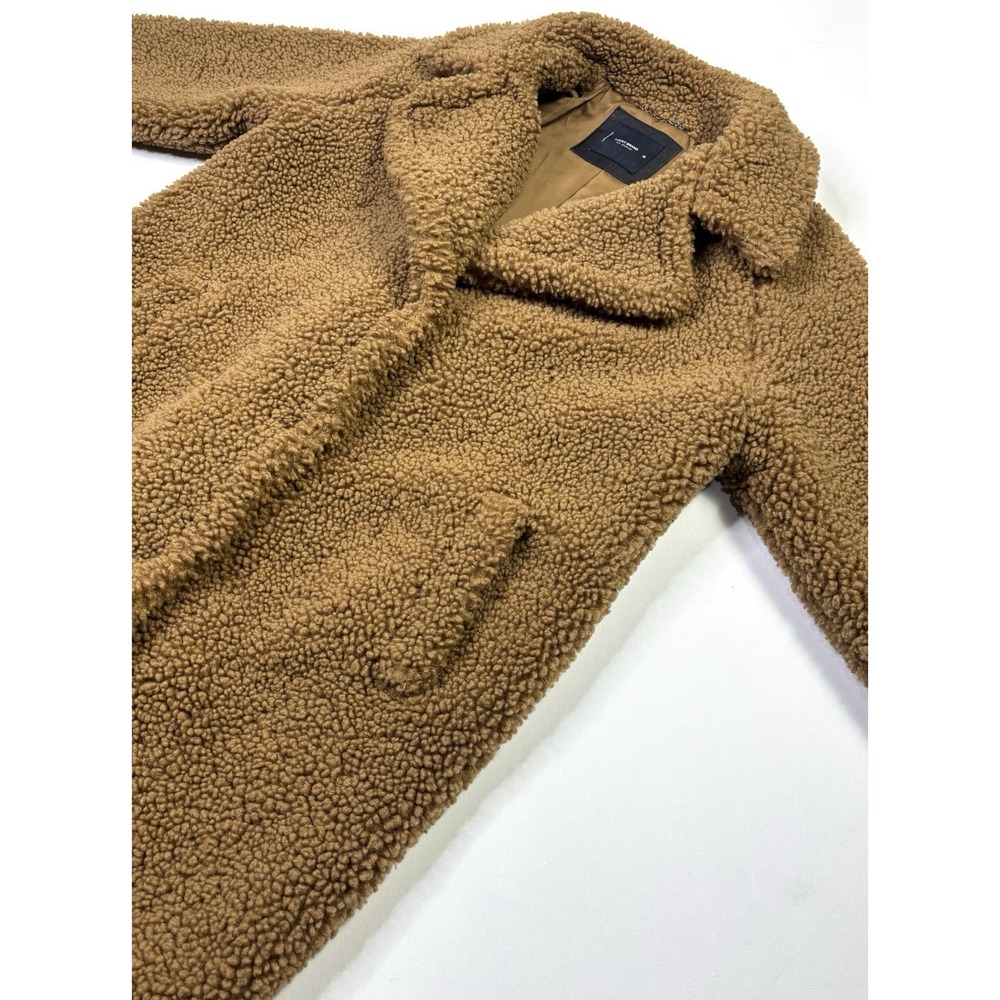 Lucky Brand Faux Fur Long Coat Women's XL Brown Teddy Sherpa - Picture 9 of 13